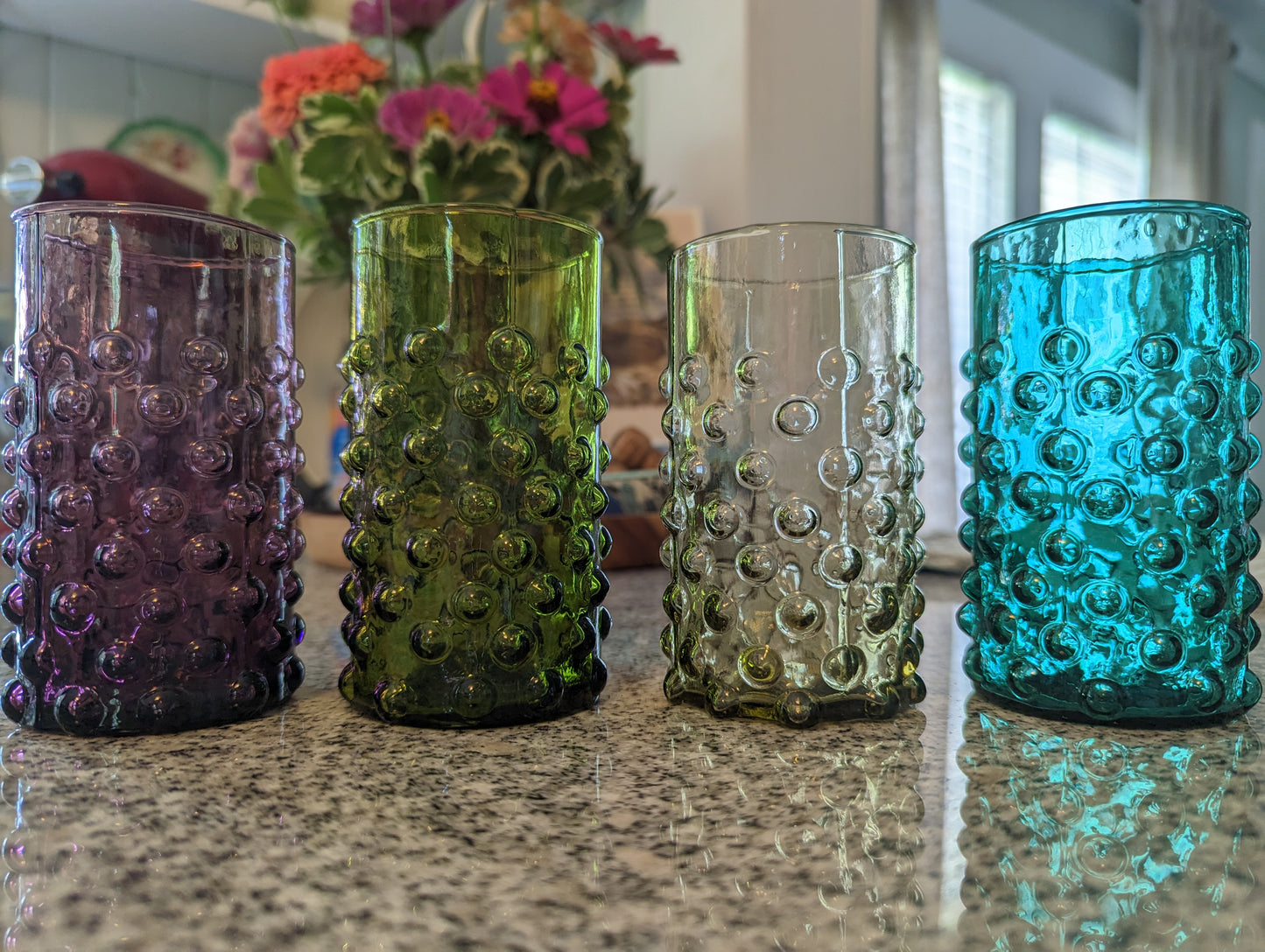 Set of Four Hobnail Glasses