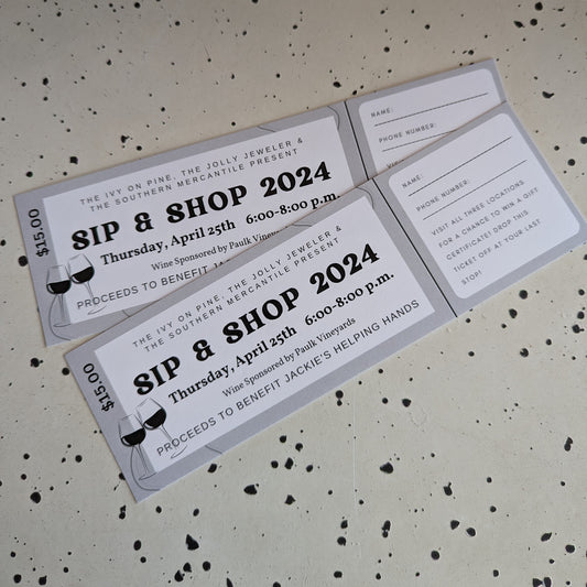 Sip & Shop Ticket