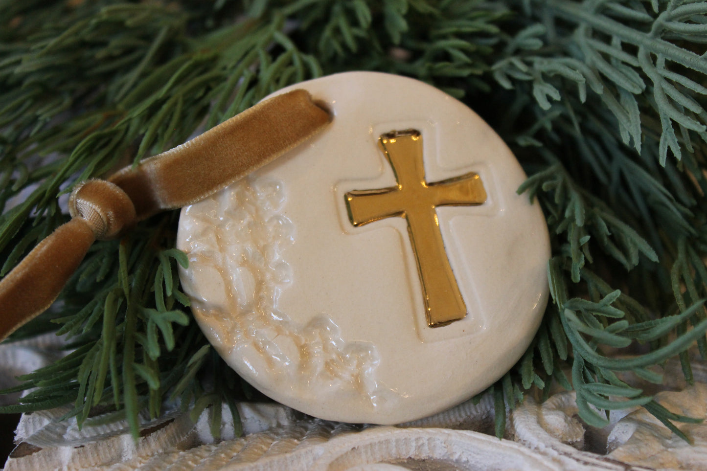 Prodigal Pottery Cross Ornament