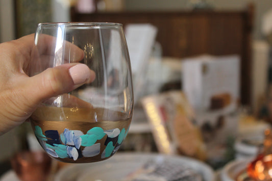 Hand-Painted Wine Glass