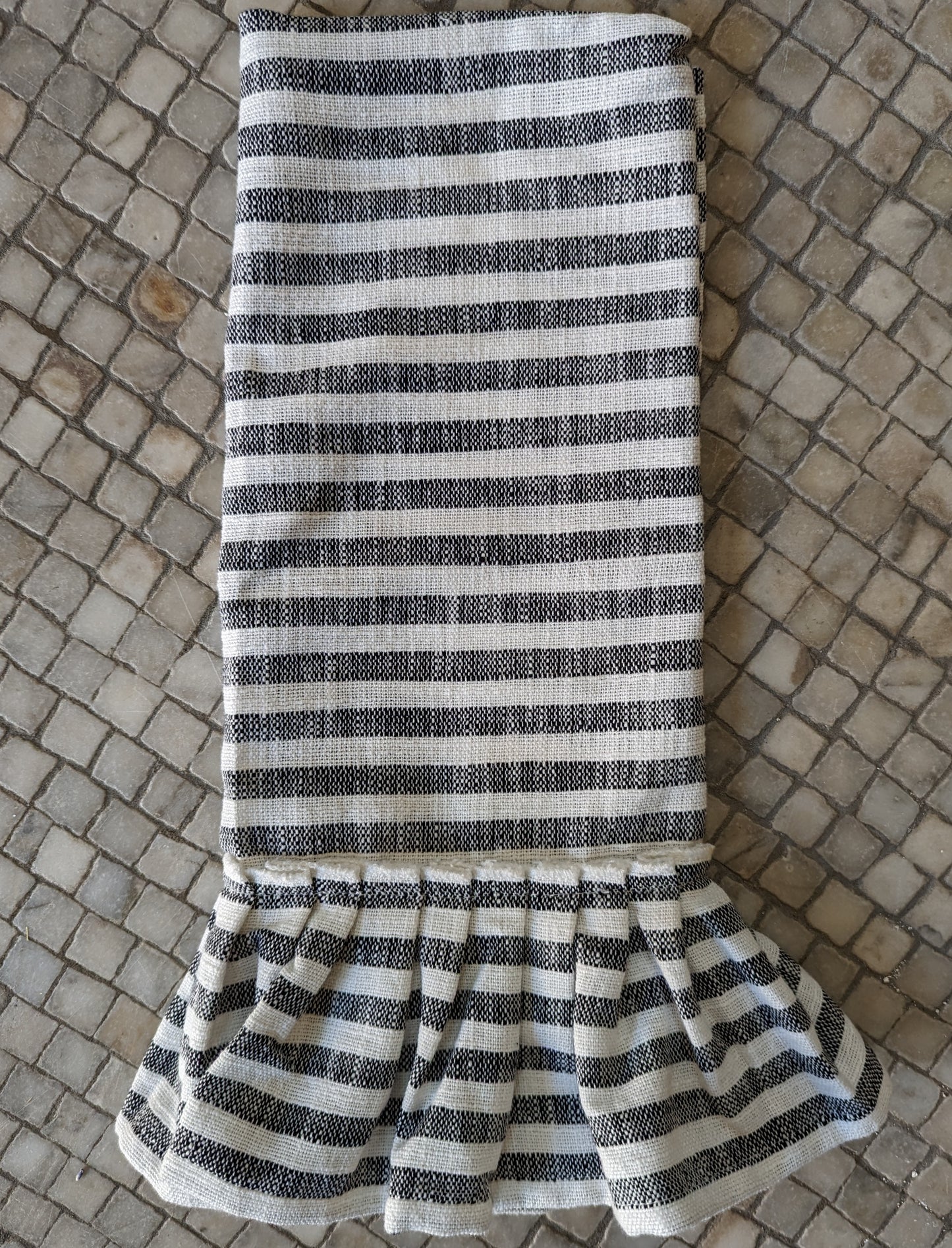 Black and White Striped Kitchen Towel and Apron